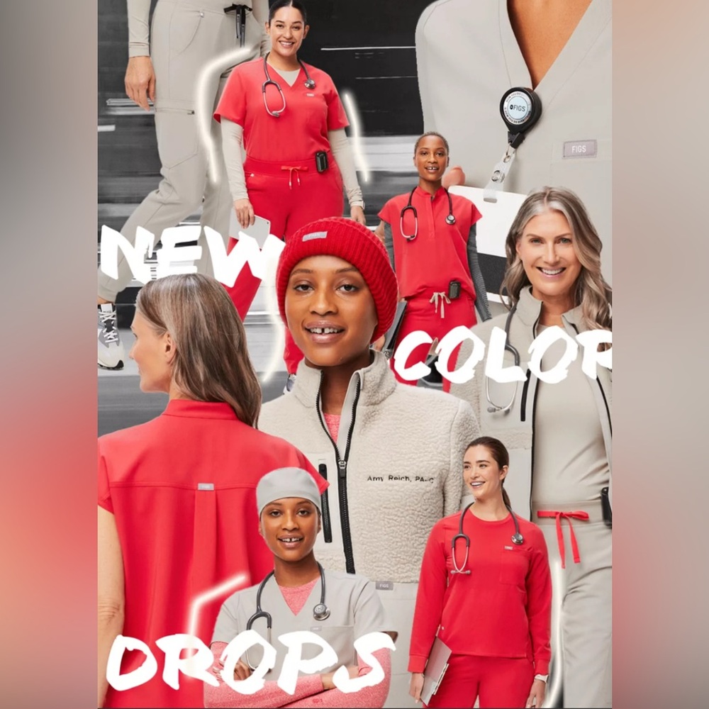 FIGS Yola Skinny Pants Size XL NEON RED❤️ - Picture 2 of 9